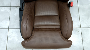 Volvo XC60 18-26 passenger seat with airbag, electric, heated, ventilated, brown Nappa leather, perforated, with knee support, scratches, needs cleaning