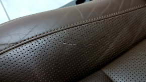 Volvo XC60 18-26 passenger seat with airbag, electric, heated, ventilated, brown Nappa leather, perforated, with knee support, scratches, needs cleaning