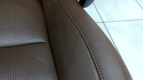 Volvo XC60 18-26 passenger seat with airbag, electric, heated, ventilated, brown Nappa leather, perforated, with knee support, scratches, needs cleaning