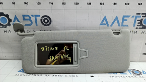 Left sun visor for Hyundai Santa Fe 2020-2021 without panoramic windows, gray, without hook, dry-cleanable