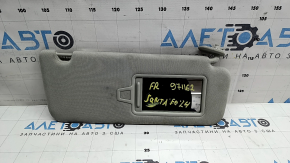 Right sun visor for Hyundai Santa Fe 24-26 without panoramic windows, gray, without hook, dry-cleanable