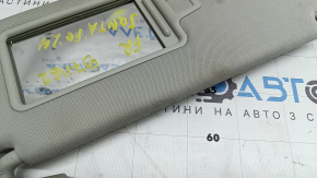 Right sun visor for Hyundai Santa Fe 24-26 without panoramic windows, gray, without hook, dry-cleanable