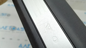 Volvo XC60 18-26 black front left door sill with chrome insert, scratches, needs cleaning