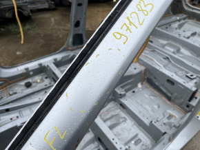 Front left quarter panel of Volvo XC90 16-23 on the body, silver, dented threshold and pillar