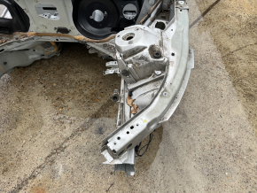 Front left quarter panel of Volvo XC90 16-23 on the body, silver, dented threshold and pillar