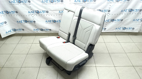 Left rear seat, 2nd row, Hyundai Santa Fe 2024-2026, with airbag, gray leather, with belt and armrest, electric, for 3 rows, dry-cleanable