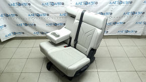 Left rear seat, 2nd row, Hyundai Santa Fe 2024-2026, with airbag, gray leather, with belt and armrest, electric, for 3 rows, dry-cleanable