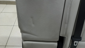 Left rear seat, 2nd row, Hyundai Santa Fe 2024-2026, with airbag, gray leather, with belt and armrest, electric, for 3 rows, dry-cleanable