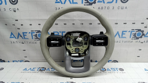 Naked steering wheel Hyundai Santa Fe 24-26 gray leather with buttons, pads and paddles, dry-cleanable