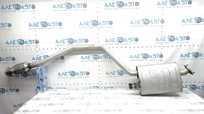 The exhaust pipe, the middle part with the catalytic converter of the Hyundai Santa Fe 24-26 HEV, is dented in the resonator.