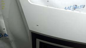 Front bumper assembly Hyundai Santa Fe 2020 SEL, Limited, white, lip structure, with louvered deflectors, scratches, chips, cracked lip, pressed