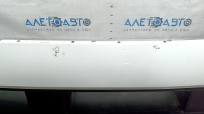 Front bumper assembly Hyundai Santa Fe 2020 SEL, Limited, white, lip structure, with louvered deflectors, scratches, chips, cracked lip, pressed
