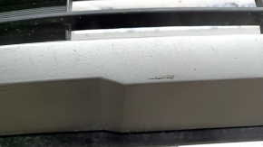 Front bumper assembly Hyundai Santa Fe 2020 SEL, Limited, white, lip structure, with louvered deflectors, scratches, chips, cracked lip, pressed