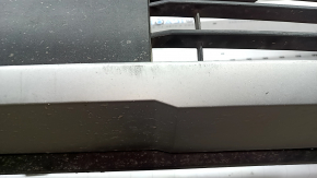 Front bumper assembly Hyundai Santa Fe 2020 SEL, Limited, white, lip structure, with louvered deflectors, scratches, chips, cracked lip, pressed