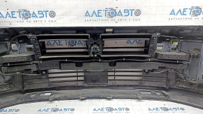 Front bumper assembly Hyundai Santa Fe 2020 SEL, Limited, white, lip structure, with louvered deflectors, scratches, chips, cracked lip, pressed