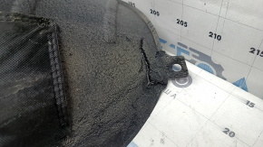 The rear left fender liner of a Hyundai Santa Fe 24-26 is torn and dented.