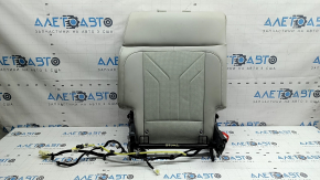 Rear seat backrest, 2nd row, right, Hyundai Santa Fe 2024-2026, with airbag, gray leather, perforated, electric, with upper frame, dry-cleanable