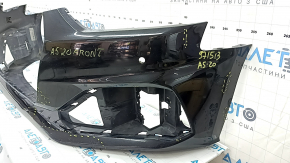 Bare front bumper for Audi A5 F5 20-24 with parking sensors, no headlight washers, no cap, black, dented, scratches, broken fasteners