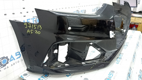 Bare front bumper for Audi A5 F5 20-24 with parking sensors, no headlight washers, no cap, black, dented, scratches, broken fasteners