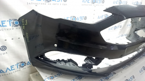 Front bumper, bare, Ford Fusion mk5 2017-2018, with 4 parking sensors and Park Assist, black, chips, non-factory holes, scratches, cracked