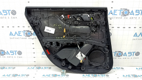 Door trim panel rear right Audi A5 F5 21-25 5D black, insert black leather, armrest leather brown, with overlay black gloss, chrome, with handle, tears, scratches