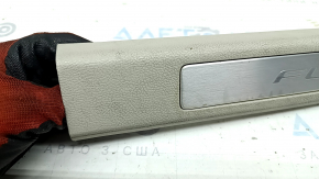 Front left door sill trim for Ford Fusion mk5 17-20, gray, with chrome insert, scratches, dry-cleanable