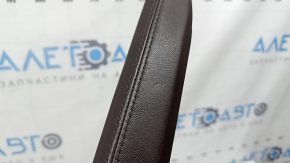 Left side center console trim for Ford Fusion mk5 17-20, upper, brown leather, scratches, nicks, broken mount