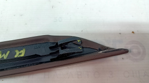 Left side center console trim for Ford Fusion mk5 17-20, upper, brown leather, scratches, nicks, broken mount