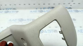 Rear center console trim for Ford Fusion mk5 17-20, gray, under air vents, with backlight, under socket and cigarette lighter, scratches, needs dry cleaning, crack in mount