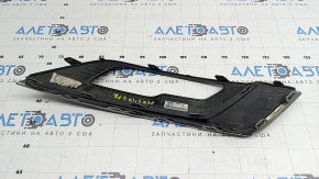 Left front bumper grille for Ford Fusion mk5 17-18 with LED fog lights, glossy finish, with chrome molding, broken mount, chips