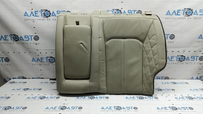 Left rear seat back for Ford Fusion mk5 17-20, gray leather, brown leather insert, perforation, Platinum, with belt and armrest, dents, dry cleanable