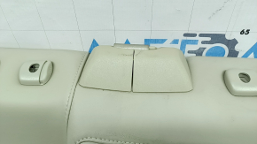 Left rear seat back for Ford Fusion mk5 17-20, gray leather, brown leather insert, perforation, Platinum, with belt and armrest, dents, dry cleanable