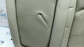 Left rear seat back for Ford Fusion mk5 17-20, gray leather, brown leather insert, perforation, Platinum, with belt and armrest, dents, dry cleanable