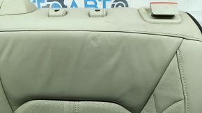 Left rear seat back for Ford Fusion mk5 17-20, gray leather, brown leather insert, perforation, Platinum, with belt and armrest, dents, dry cleanable