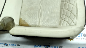 Rear seat cushion for Ford Fusion mk5 17-20, gray leather, brown leather insert, perforation, Platinum, dry-cleanable