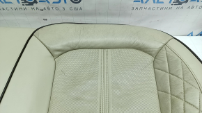 Rear seat cushion for Ford Fusion mk5 17-20, gray leather, brown leather insert, perforation, Platinum, dry-cleanable