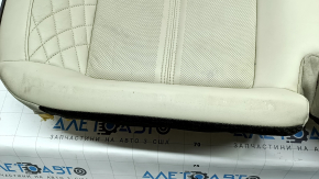 Rear seat cushion for Ford Fusion mk5 17-20, gray leather, brown leather insert, perforation, Platinum, dry-cleanable