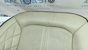 Rear seat cushion for Ford Fusion mk5 17-20, gray leather, brown leather insert, perforation, Platinum, dry-cleanable