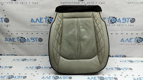 Ford Fusion mk5 17-20 passenger seat cushion upholstery, gray leather, brown leather insert, perforation, Platinum, for ventilation, dry-cleanable