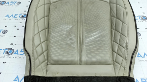 Ford Fusion mk5 17-20 passenger seat cushion upholstery, gray leather, brown leather insert, perforation, Platinum, for ventilation, dry-cleanable