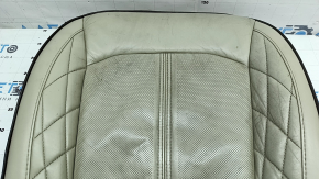 Ford Fusion mk5 17-20 passenger seat cushion upholstery, gray leather, brown leather insert, perforation, Platinum, for ventilation, dry-cleanable