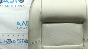 Ford Fusion mk5 17-20 passenger seat back upholstery, gray leather, brown leather insert, perforation, Platinum, for ventilation, dry-cleanable