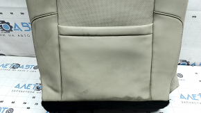 Ford Fusion mk5 17-20 passenger seat back upholstery, gray leather, brown leather insert, perforation, Platinum, for ventilation, dry-cleanable