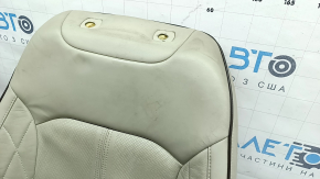 Ford Fusion mk5 17-20 passenger seat back upholstery, gray leather, brown leather insert, perforation, Platinum, for ventilation, dry-cleanable