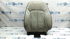Driver's seat back upholstery for Ford Fusion mk5 17-20, gray leather, brown leather insert, perforation, Platinum, for ventilation, dry-cleanable, worn
