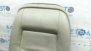 Driver's seat back upholstery for Ford Fusion mk5 17-20, gray leather, brown leather insert, perforation, Platinum, for ventilation, dry-cleanable, worn