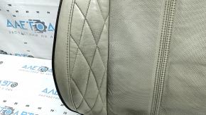 Driver's seat back upholstery for Ford Fusion mk5 17-20, gray leather, brown leather insert, perforation, Platinum, for ventilation, dry-cleanable, worn
