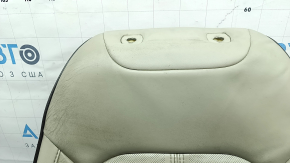 Driver's seat back upholstery for Ford Fusion mk5 17-20, gray leather, brown leather insert, perforation, Platinum, for ventilation, dry-cleanable, worn