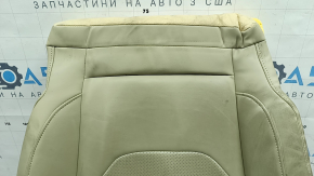 Driver's seat cushion upholstery for Ford Fusion mk5 17-20, gray leather, brown leather insert, perforation, Titanium, for ventilation, dry-cleanable