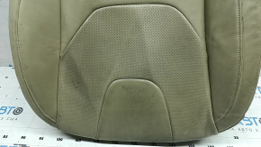 Driver's seat cushion upholstery for Ford Fusion mk5 17-20, gray leather, brown leather insert, perforation, Titanium, for ventilation, dry-cleanable